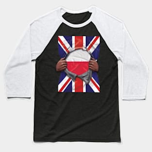 Poland Flag Great Britain Flag Ripped - Gift for Polish From Poland Baseball T-Shirt